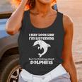 I Am Thinking About Dolphins Funny Dolphins Unisex Tank Top Gifts for Women